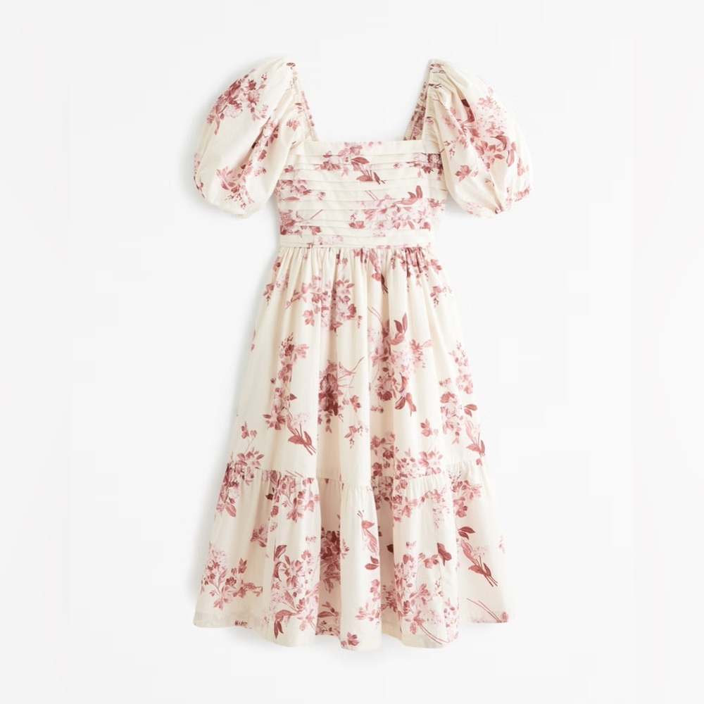 The A&F Emerson Poplin Puff Sleeve Midi Dress